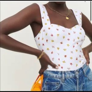 Reformation Santana Top in color Layla.